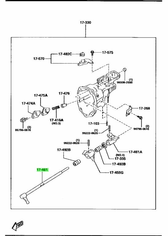 OEM Mazda RX-7 FD3S 5MT Transmission Control Lever R514-17-450B Genuine0