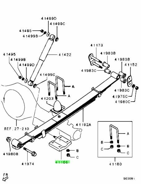 NEW Genuine Mitsubishi Rear Suspension Spring U-Bolt Seat OEM MR9925891
