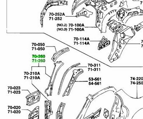 OEM MAZDA INNER FRONT PILLAR RH/LH SET RX-7 FD3S FDY1-70-24X FDY1-71-24X1