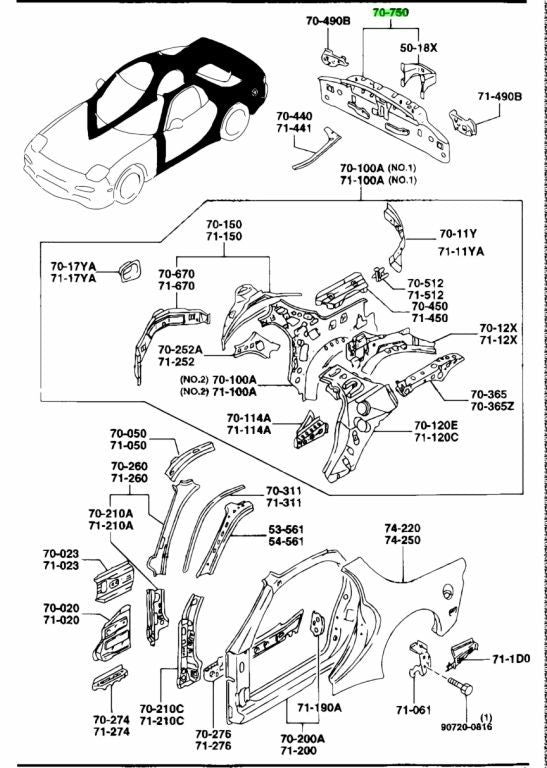 OEM MAZDA REAR END PANEL RX-7 FD3S F100-70-750C0