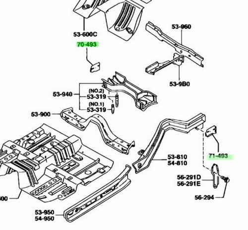 OEM MAZDA REAR CLOSING PLATE RH/LH SET RX-7 FD3S FD01-53-781B FD01-54-781B1
