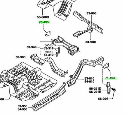 OEM MAZDA REAR CLOSING PLATE RH/LH SET RX-7 FD3S FD01-53-781B FD01-54-781B1