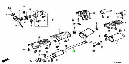 OEM SILENCER COMP., R. EX. Genuine Honda Accord 18307-TL2-A02