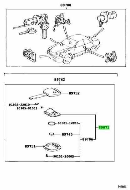 Toyota Jzx100 Chaser Cresta Mark 2 Keyless Entry Key Transmitter Genuine New1