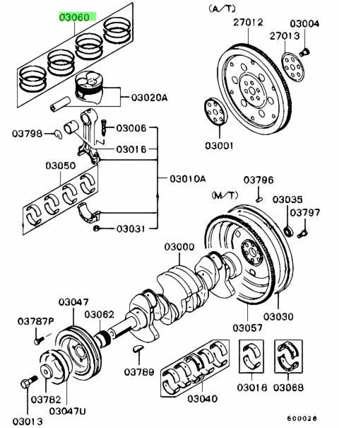 NEW MITSUBISHI GENUINE PISTON RINGS MD1682931