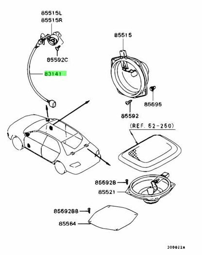 OEM HARNESS,SPEAKER Genuine Mitsubishi Lancer Evo VII GT-A MR583396