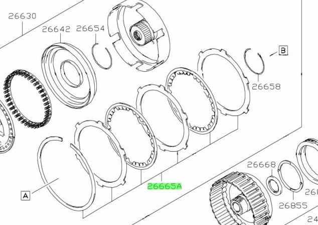 26665-78FT0-000 Suzuki Disc set,direct clutch 2666578FT0000, New Genuine OEM Par1