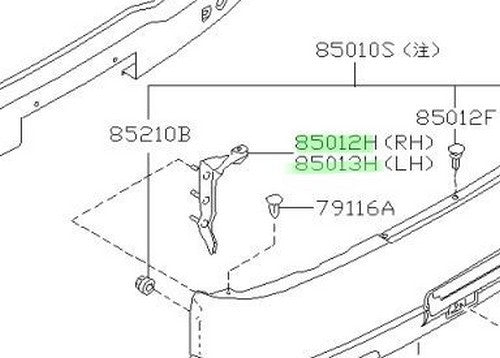New Genuine Nissan Rear Bumper Side Bracket LH RH Pair 85221-22U00 85220-22U001