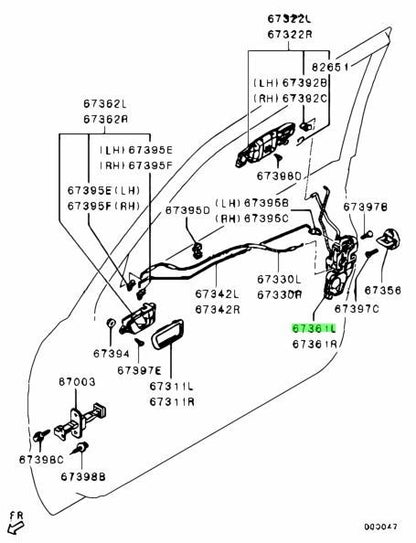 OEM Genuine Mitsubishi Montero Pajero V87W, V88V, V88W LATCH,FR DOOR,LH 5715A2770