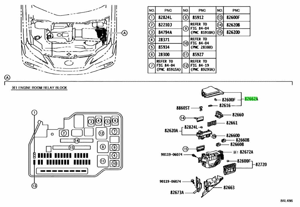Genuine Lexus RX270/350/450H Engine Room Relay Block Cover No.1 82662-483101