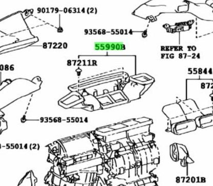 OEM TOYOTA Lexus CT200H Defroster Lower Nozzle Assy HVAC 55990-76021 55990760211