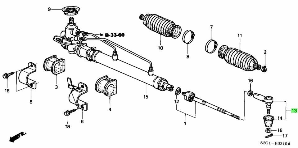 NEW Genuine Honda Tie Rod End Assembly RH OEM 53540-SX8-T010