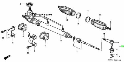 NEW Genuine Honda Tie Rod End Assembly RH OEM 53540-SX8-T010