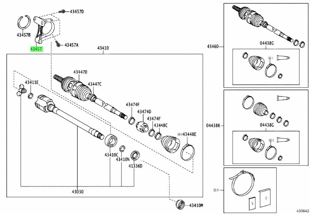 OEM Genuine TOYOTA Lexus New Drive Shaft Bearing Bracket 43457-48010 43457480101