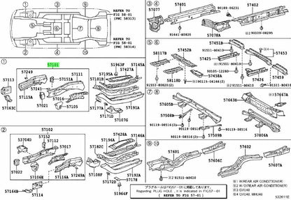 Genuine TOYOTA Lexus RX270/350/450H Front SideMember Sub-Assembly RH 57027-489050