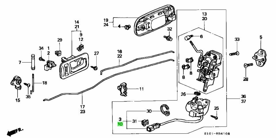 OEM Honda Civic CR-V Integra LH Front Door Lock Actuator 72165-SR3-J11 Genuine1
