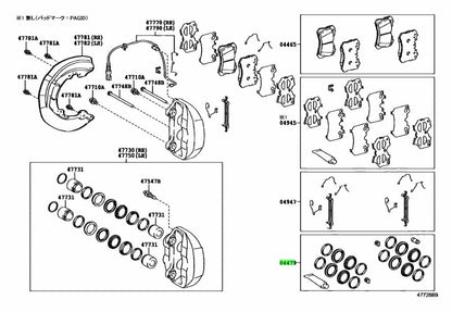 04478-0W020 04947-0W020 Front Brake Caliper Repair Seal Hardware Kit Set Japan1