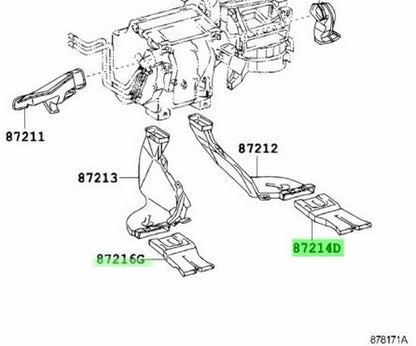 TOYOTA Lexus Land Cruiser Prado 4runner Air Heater Duct 87215-35010 87216-350101