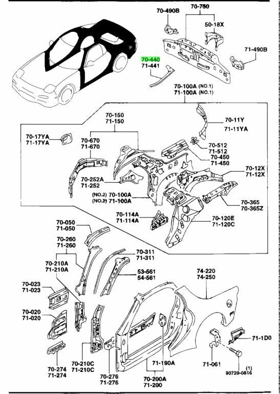 OEM MAZDA CORNER PLATE RH RX-7 FD3S FD01-70-440B0