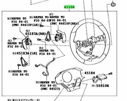 TOYOTA Lexus RX270/350/450H BLACK/NATURALBROWN SteeringWheel Assy 45100-48520-C41