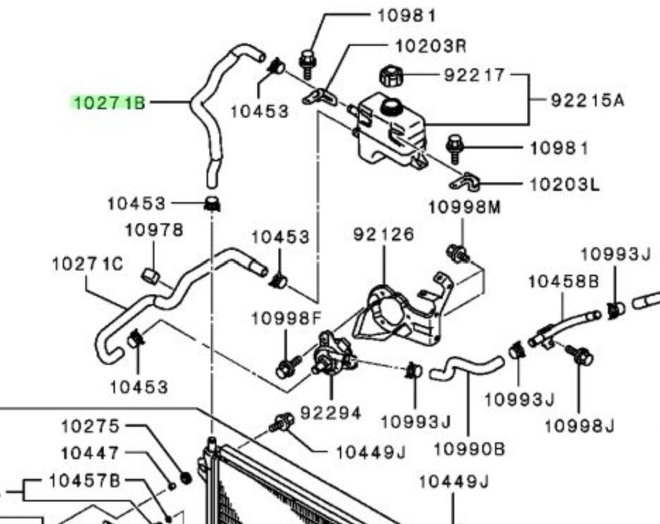 OEM Genuine Mitsubishi Outlander PHEV GG2W HOSE RADIATOR CONDENSER TANK 1370A6542
