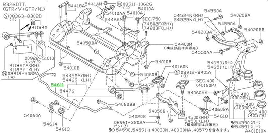 New Genuine Nissan Front Stabilizer Sway Bar 54611-24U01 OEM0