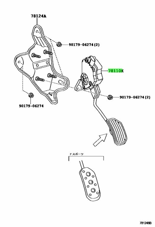 OEM LEXUS RX270/350/450H Accelerator Pedal Rod W/Sensor Replacement 78110-480500