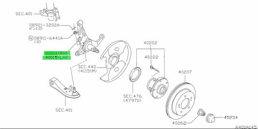 NEW Genuine Nissan FR Steering Knuckle Spindle LH RH Set OEM 40014/40015-5L3001