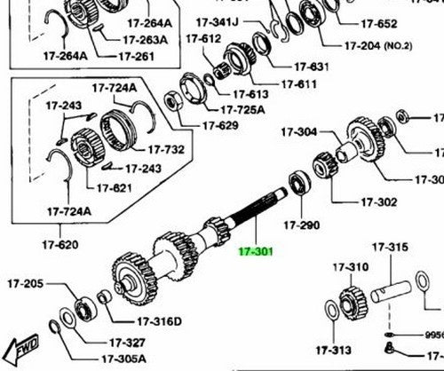 MAZDA RX-7 FD3S 93-95 Genuine Counter Shaft Gear for MT5 Speed R525-17-301 OEM1