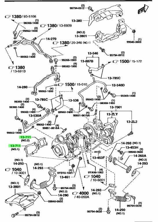 Mazda Genuine Manifold Gasket N3A2-13-710 NEW2