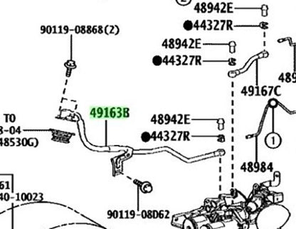 Genuine TOYOTA Lexus Suspension Control PressureHose No.3 49163-60050 4916360050