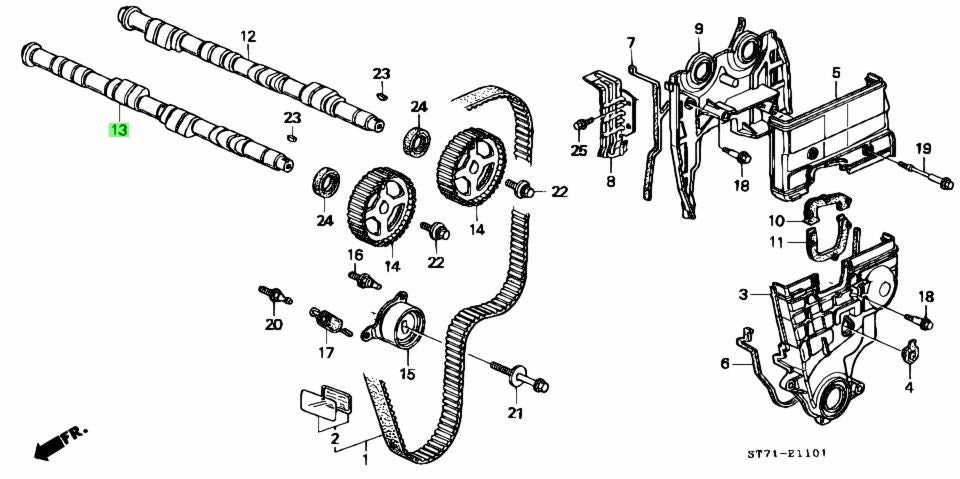 OEM Honda Acura Integra DC2 GS-R B18C Exhaust Camshaft 14121-P72-900 Genuine0