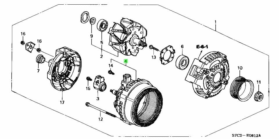 OEM HONDA Alternator Stator Accord TSX Element K24 31108-RAA-A02