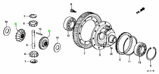 OEM GEAR, DRIVE PINION Genuine Honda Civic EF Hatchback B16A SiR 41221-PC8-030