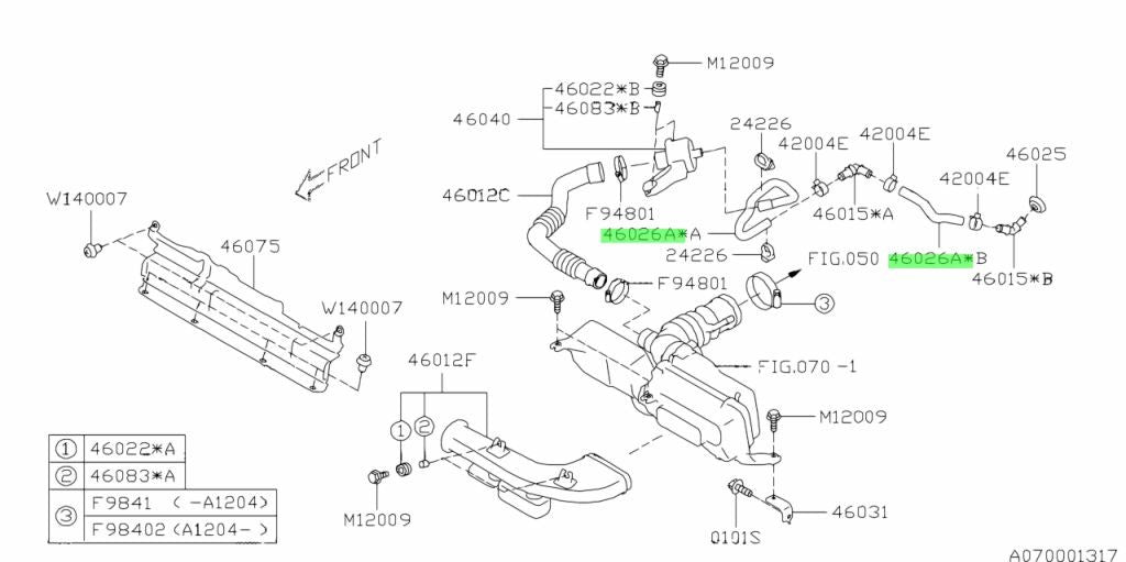 NEW Genuine Subaru Chamber Hose OEM 46026-CA0001