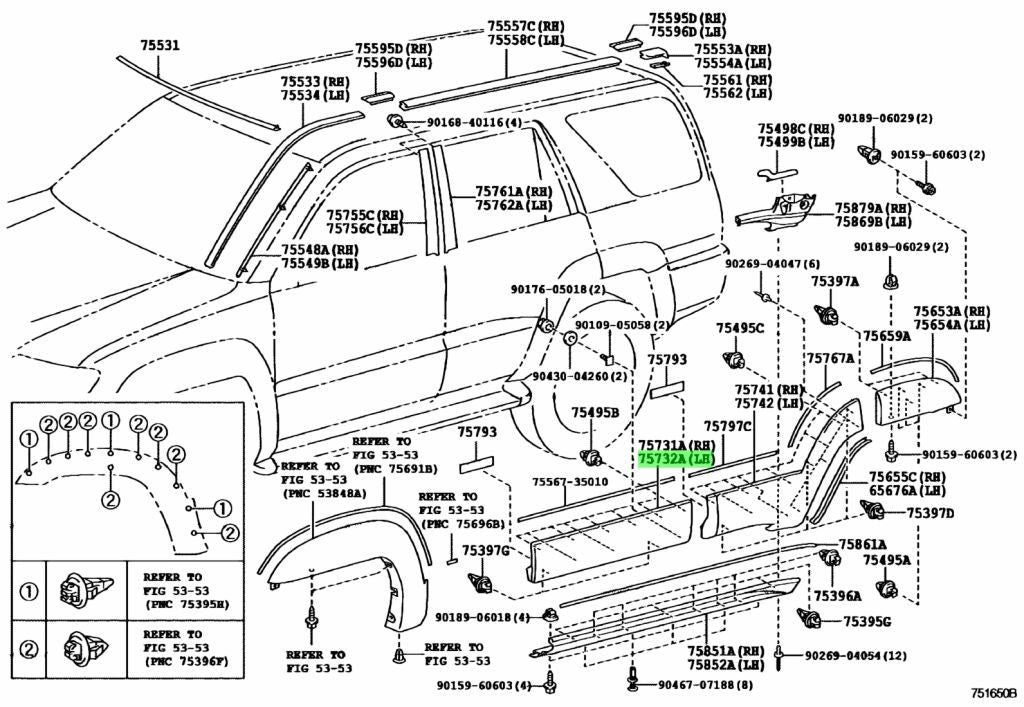 Genuine Toyota 4Runner Front Door Outside Molding LH Silver 75732-35130-B01
