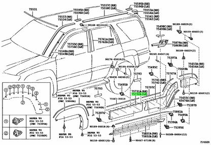 Genuine Toyota 4Runner Front Door Outside Molding LH Silver 75732-35130-B01