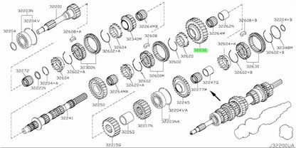 Genuine Nissan 350Z 370Z G35 G37 Q60 6MT Main Shaft 1st Gear 32231-CD414 OEM1