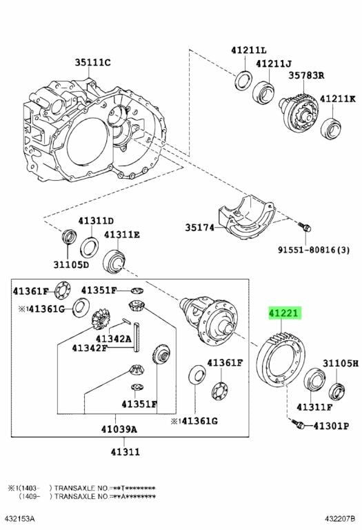 OEM Genuine TOYOTA Lexus Front Differential Ring Gear 41221-48130 41221481300