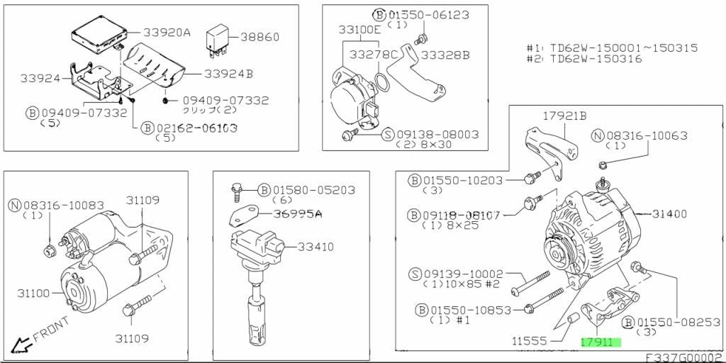 SUZUKI Escudo BRACKET GENERATOR 11551-77E00-000 Genuine JDM3