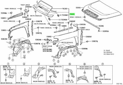 Original bulge, hood, 7618035031D1 for TOYOTA 76180-35031-D10