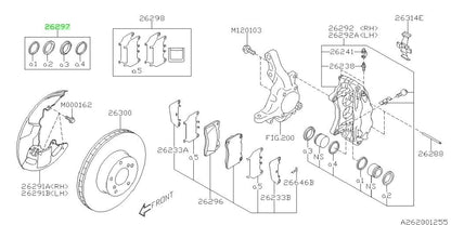 Genuine Subaru Front Brake Caliper Seal Repair Kit OEM 26297VA0000