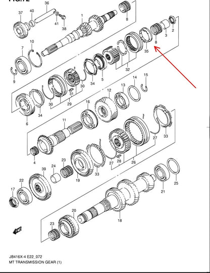 24435-84A20-000 Suzuki Ring,5th speed sync 2443584A20000, New Genuine OEM Part1