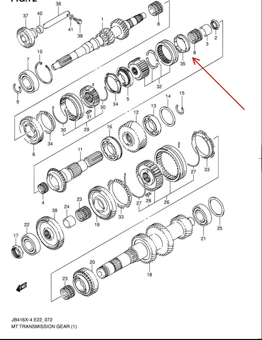 24435-84A20-000 Suzuki Ring,5th speed sync 2443584A20000, New Genuine OEM Part1