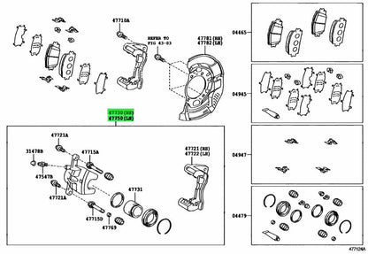 Genuine Toyota Front Brake Caliper Pair 47730-12A70 47750-12A701
