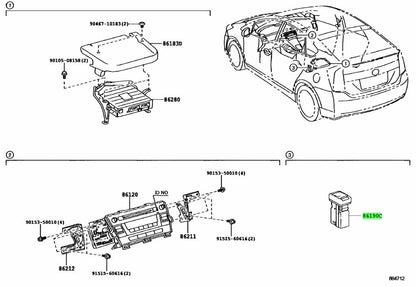 OEM Genuine TOYOTA Lexus Stereo Jack Adapter Assembly AUX InputAudio 86190-47020