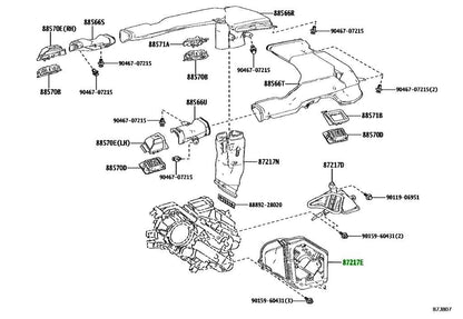 OEM Genuine TOYOTA Lexus Rear Side Air Duct No.2 Rear AC 87212-60170 87212601700