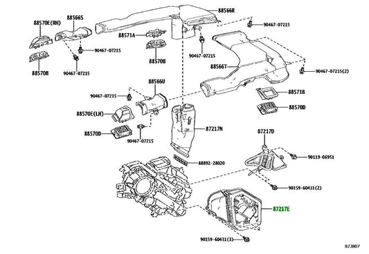 OEM Genuine TOYOTA Lexus Rear Side Air Duct No.2 Rear AC 87212-60170 87212601700