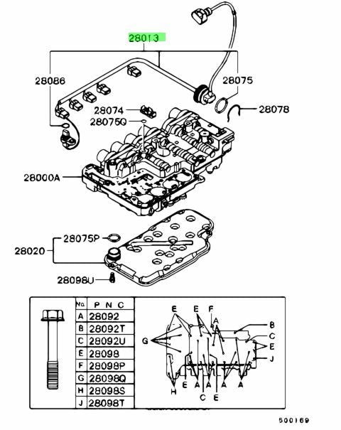 Genuine Mitsubishi FUSO A/TSolenoid Valve Harness OEM 8670A0061