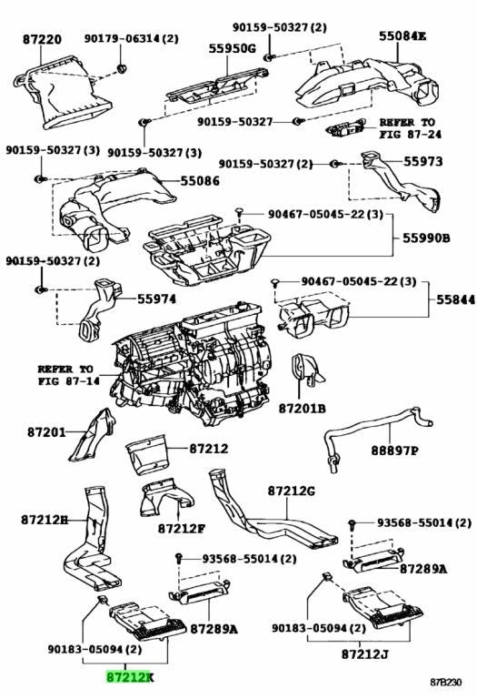 OEM Genuine TOYOTA Lexus Rear AirDuct No.6 HVAC Heater AC 87276-75010 87276750101